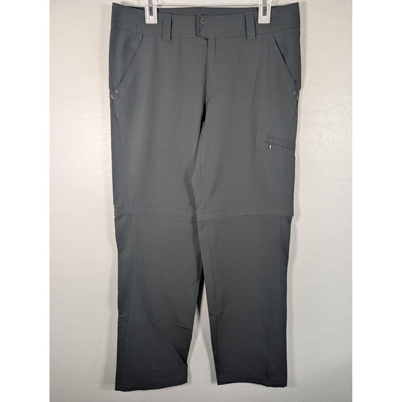 Columbia Outdoor Hiking Pants Womens 12 Gray Omni-Shade Sun Protection Zip Hem - Picture 1 of 16
